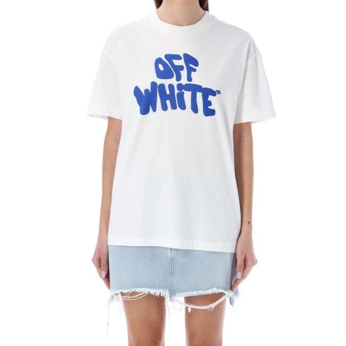 Off-White Unisex volwassen 70s Logo Casual T-shirt (Wit)