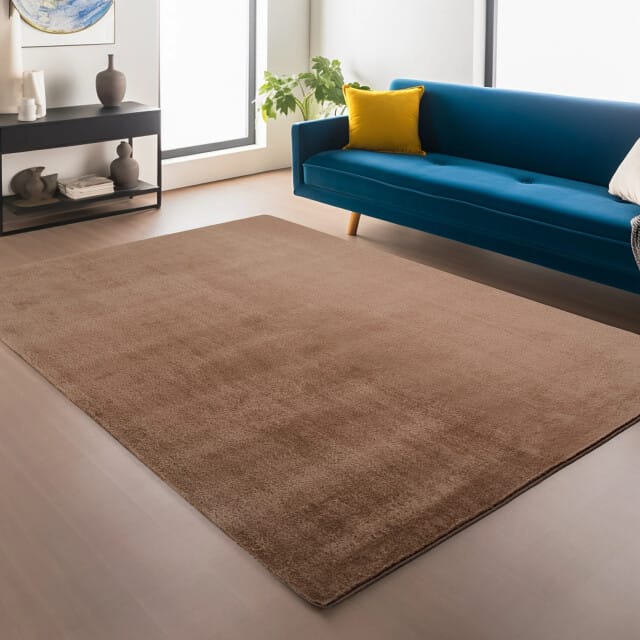 Muratap Joy effen soft vloerkleed – 100% polyester – anti-slip bruin- 120x160 cm