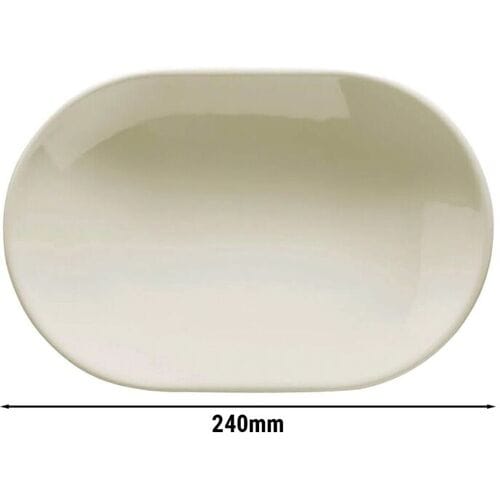 GGM Gastro (24 Stück) TEOS - Platte/ Teller - oval - Länge: 240mm - Creme Crème