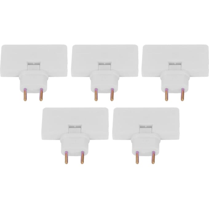 5 Stuks Stopcontact Converter Snoerloos 180 Graden Verlenging 1 naar 3 Adapter white