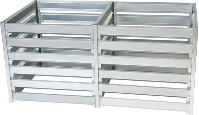 Timbela M800+M800A - Dubbele Compostbak Tuin Metaal - 1408L - 182x91xH85 cm - Gegalvaniseerde