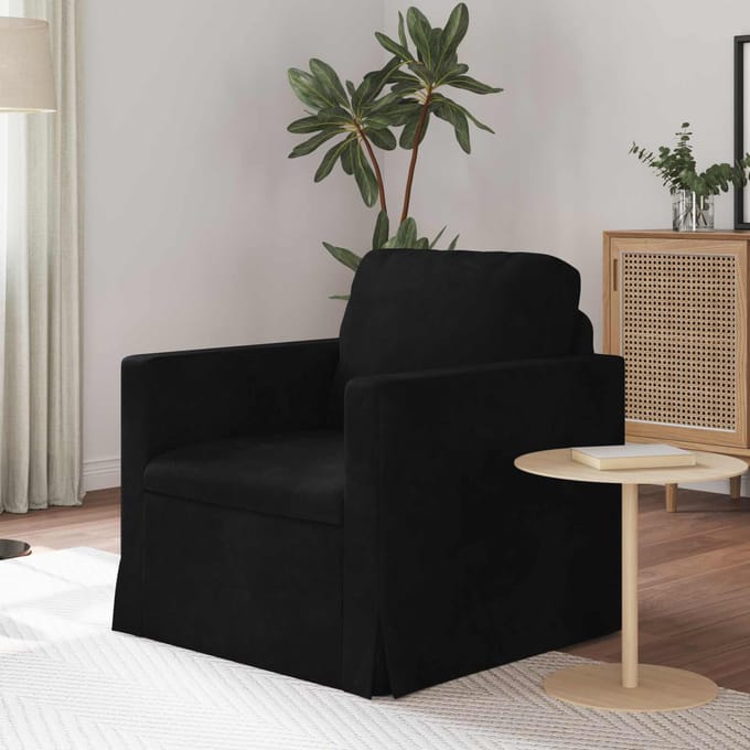 vidaXL - Bank - Zwart - 78 - x - 78 - x - 80 - cm - Fluweel