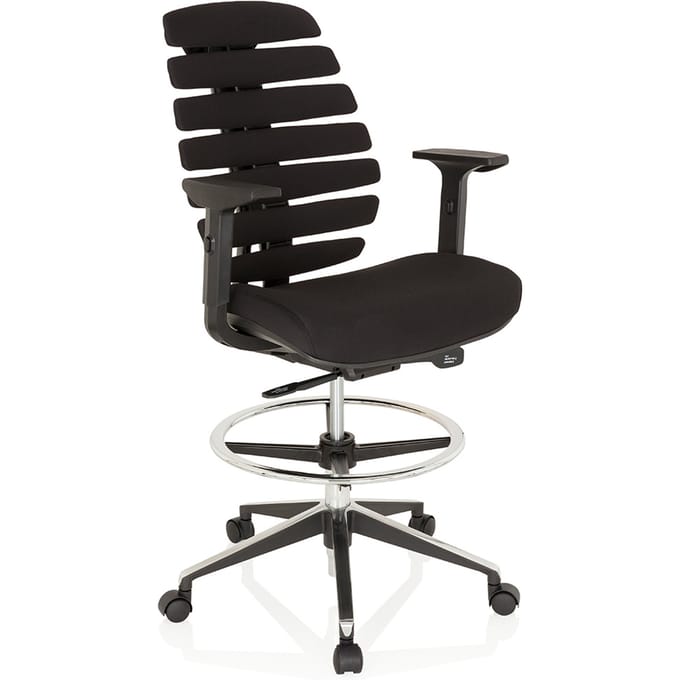 Verhoogde bureaustoel ERGO LINE II WORK Stof zwart hjh OFFICE