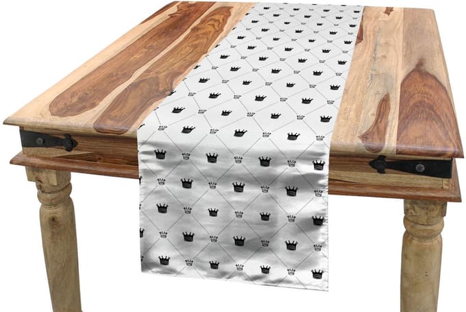 ABAKUHAUS Abstracte Tafelrunner – 40x225 cm – Zwart/Wit