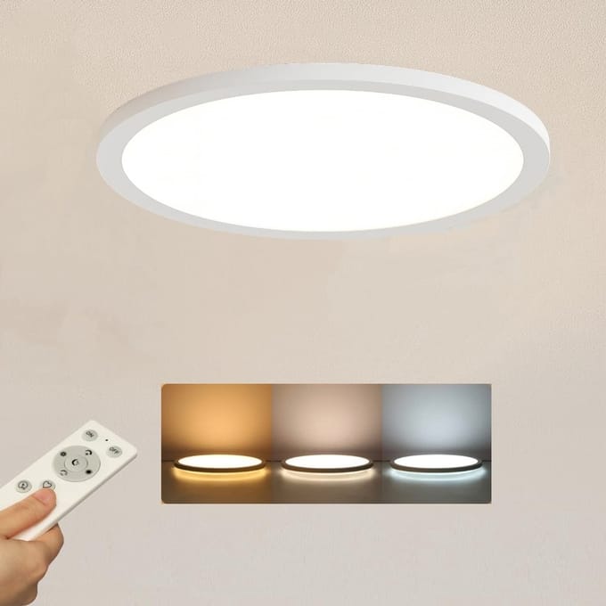 EpochGlo LED Plafondlamp Ø30 cm – 24W 2400 lm – Dimbaar met Afstandsbediening – 3000K–6000K – IP44 – Wit