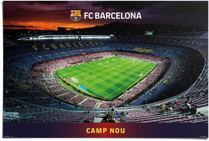 Poster Barcelona - Camp Nou - 61 x 91,5 - Papier - REINDERS