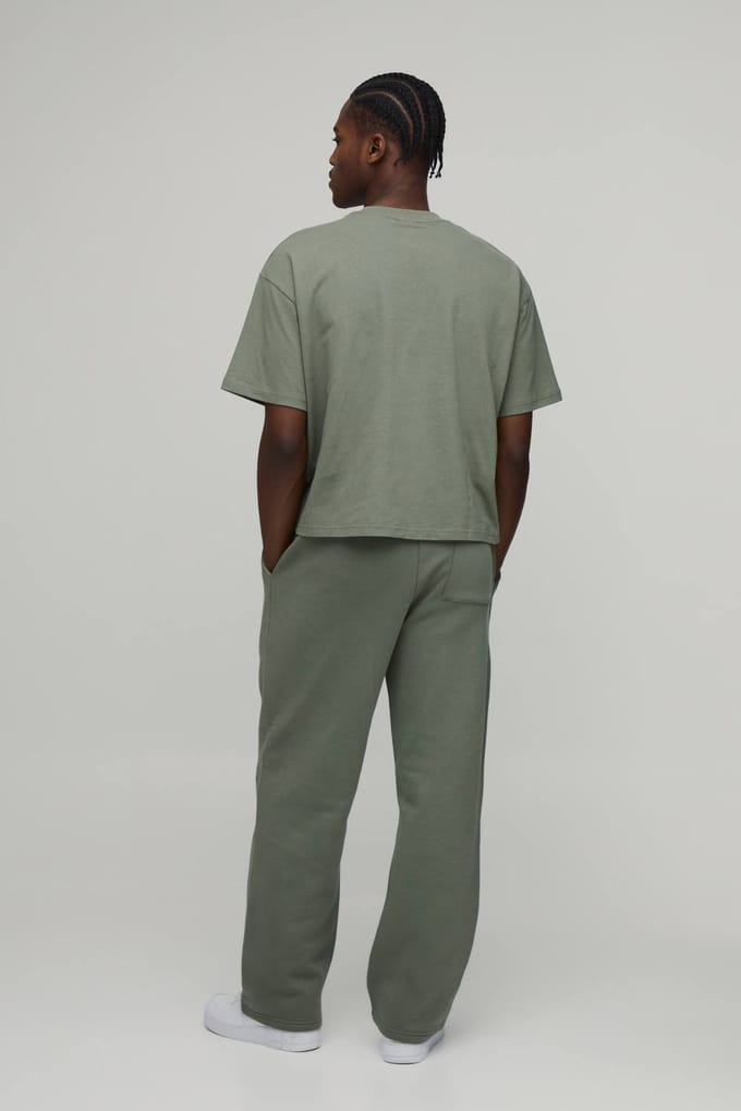 Oversized Boxy Heavyweight Printed T-Shirt | Vintage Khaki | Size Small