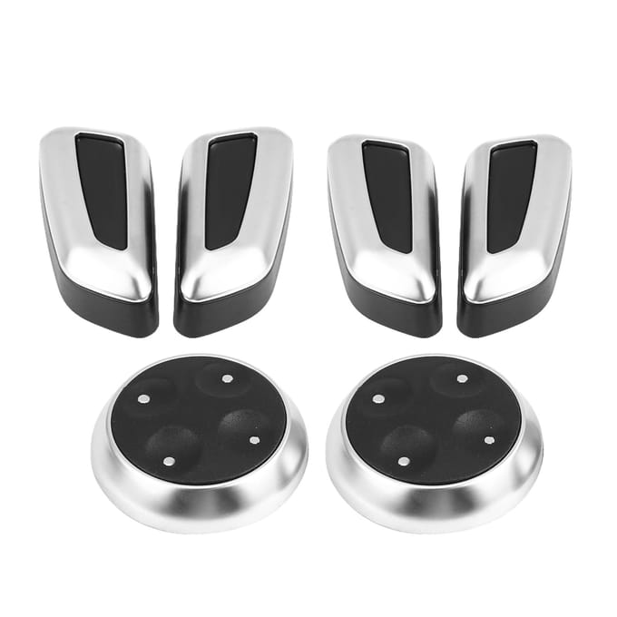 6 stuks Auto Stoel Verstelknop Knop Schakelaar Afdekking Sierlijst voor A3 A4 A5 A6 Q3 Q5 white