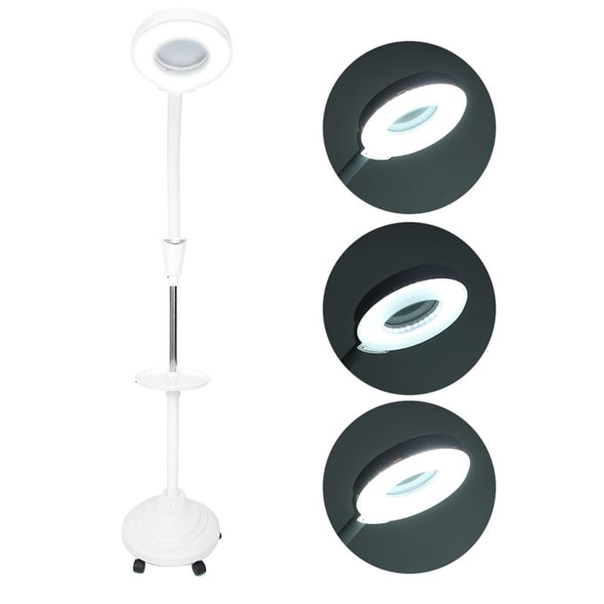 Verstelbare LED Koudlicht Vloerlamp Tattoo Schoonheidslamp met Vergrootglas