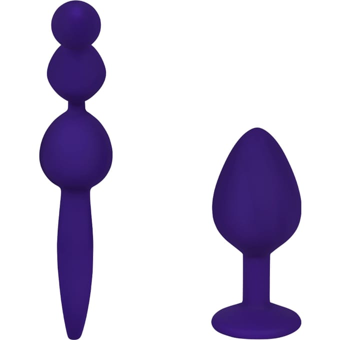 Rimba - Barcelona - Anaal Set Met Buttplug En Anaal kralen - Paars