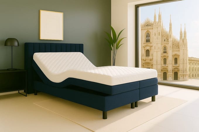 Boxspring Milano Elektrisch verstelbaar 200x220 cm Donkerblauw