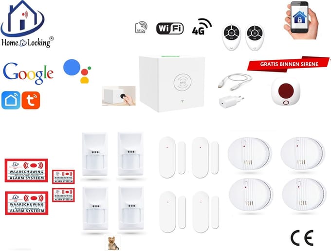 Draadloos beveiligingsbox werkt met wifi en met spraak gestuurde apps. ST01C-50