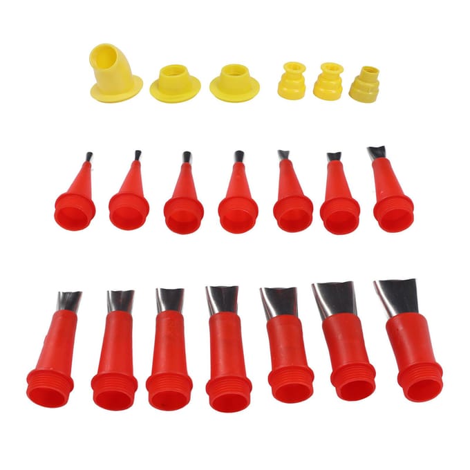 Set van 20 stuks Kitmondstuk Herbruikbare RVS Kitmondstuk Applicators met 6 stuks Aansluiting yellow