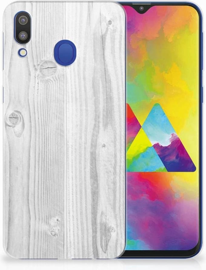 Samsung Galaxy M20 (Power) Bumper Hoesje White Wood