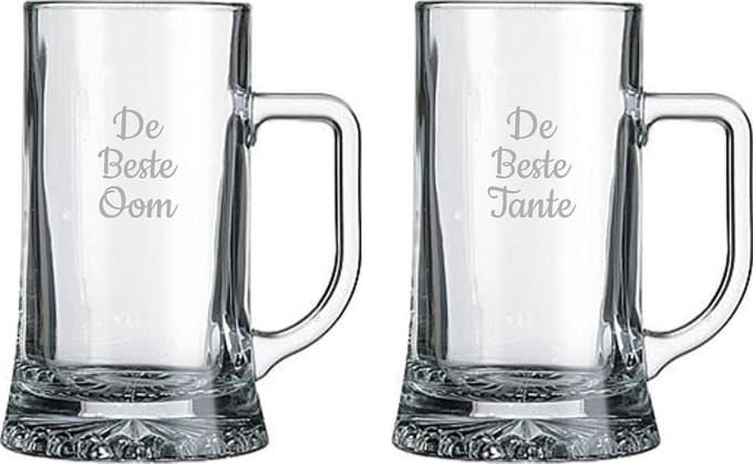Gegraveerde bierpul 50cl De Beste Tante-De Beste Oom