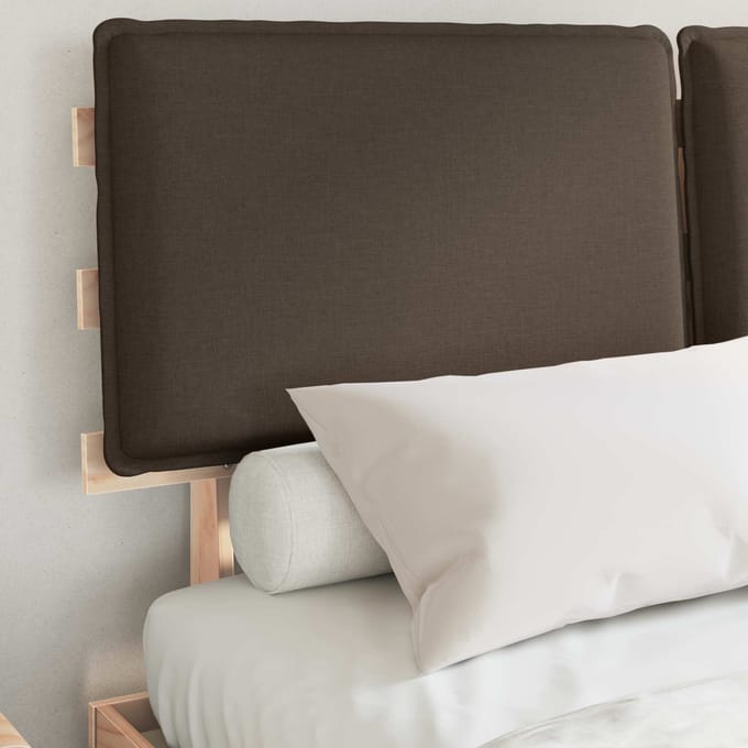 vidaXL - Bedframe - met - Gevoerde - Hoofdbord - Taupe - 150 - x - 200 - cm