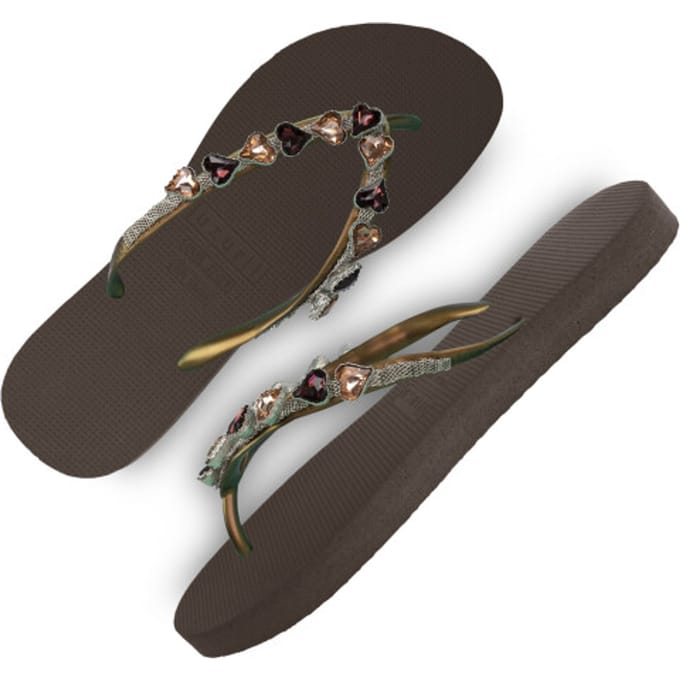 Uzurii Heart Bronze bruin slippers dames (18.216.03)