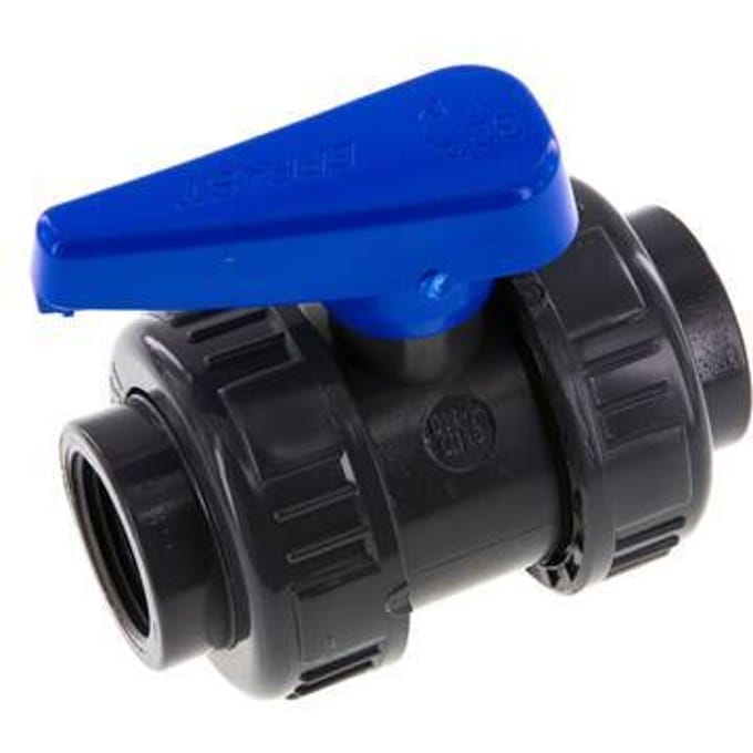 PVC 2-weg Kogelkraan Dubbele Wartel Rp 1'' EPDM