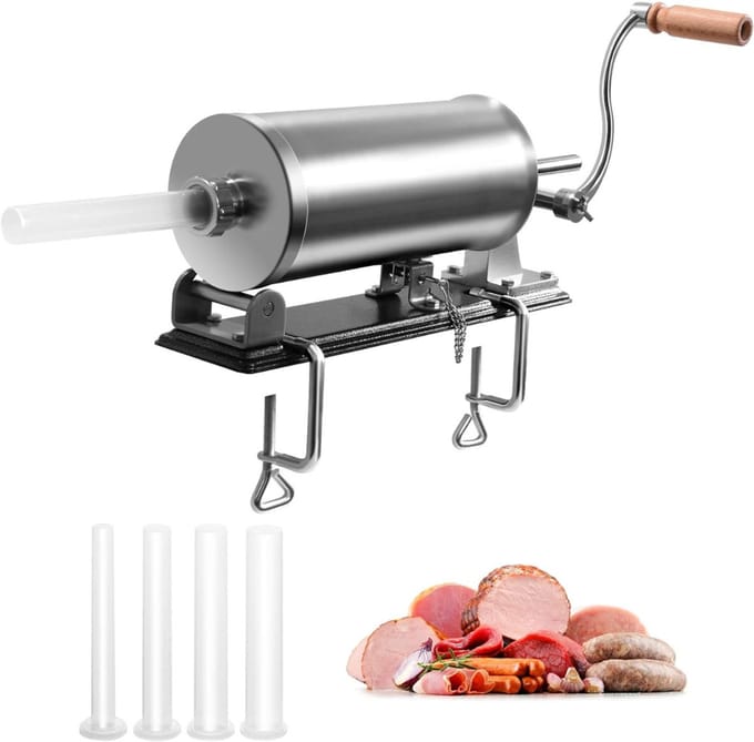 AMA® Worstenvuller - Worstenmaker - Worstenvul Machine - ‎43x10x12cm - Zilver