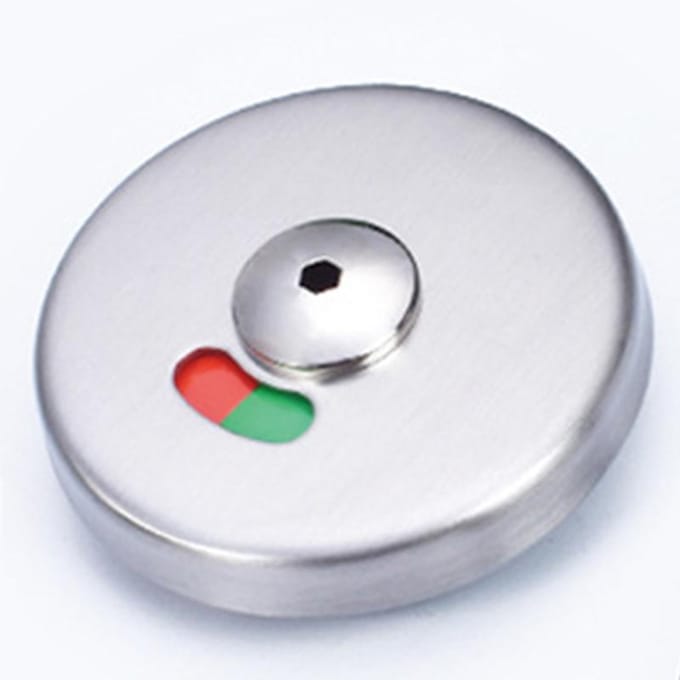 Serrure de porte de confidentialité de salle de bain Indicateur d'occupation Pêne dormant Rond Acier Inoxydable pour Hommes Femmes white