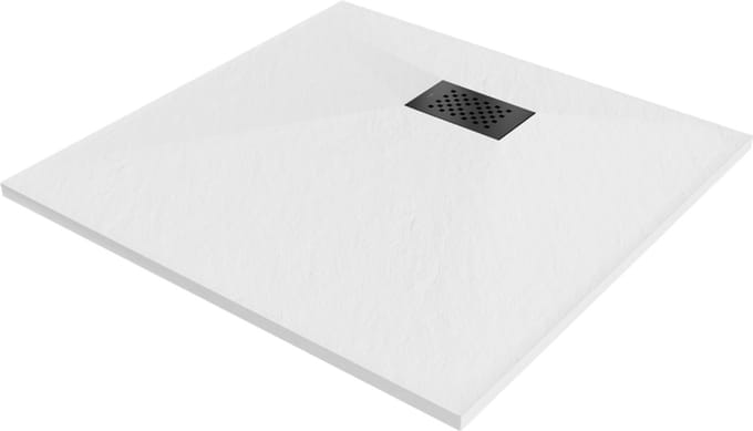 Mexen Hugo vierkante douchebak SMC 70 x 70 , wit, zwarte afdekking - 42107070-B
