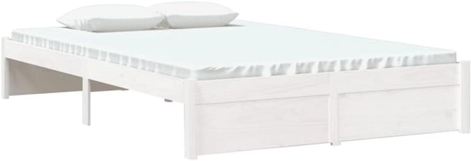 Bedframe Massief Hout - Ledikant Houten Frame - Moderne Slaapkamer - Stevig Grenenhout - 120x200 cm - Wit