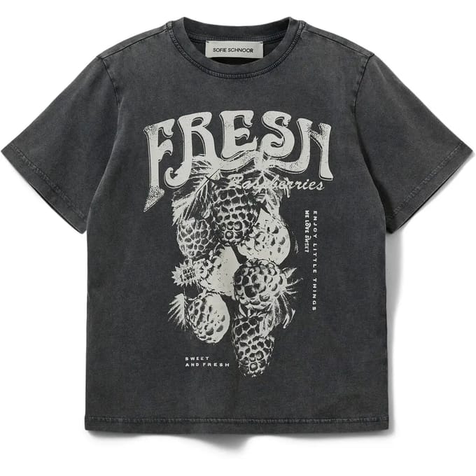 Sofie Schnoor - ZenaSY T-shirt - Stone washed black - Maat 176
