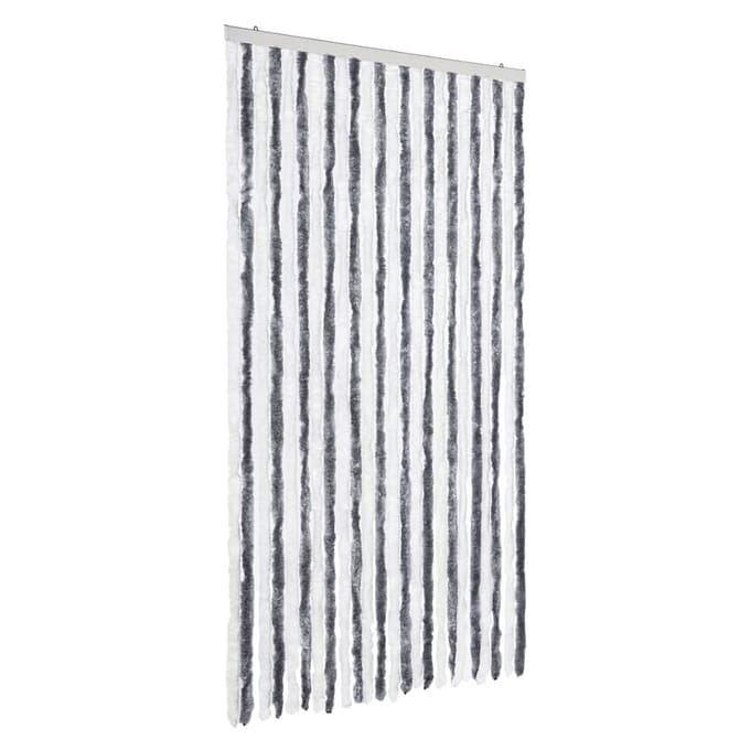 vidaXL - Vliegengordijn - 100x200 - cm - chenille - grijs - en - wit