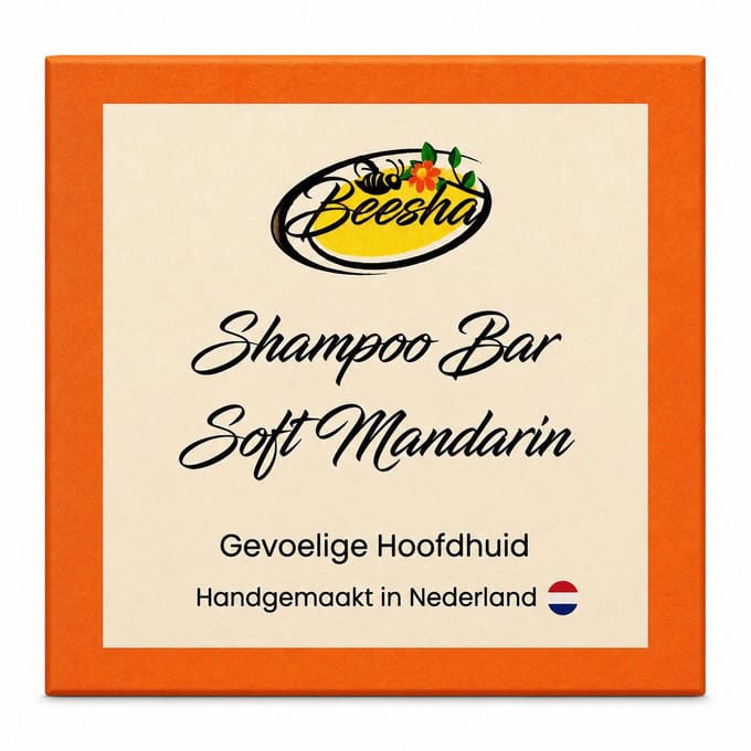 Beesha - Shampoo Bar Soft Mandarin - Vegan - Sulfaatvrij - Parabeenvrij - CG Proof