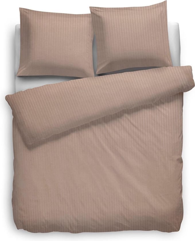 HNL Refined Uni Stripe Dekbedovertrek - 155x220 + 80x80 cm - Misty Rose
