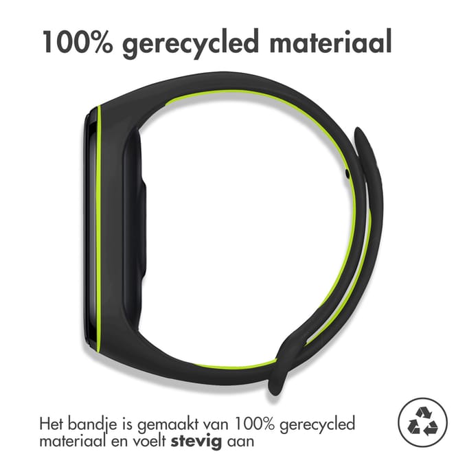 imoshion Siliconen sport bandje voor de Xiaomi Mi Band 5 / 6 - Black & Lime