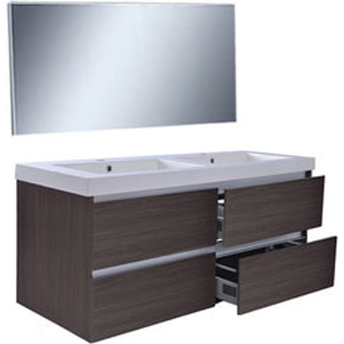 Wiesbaden Vision meubelset (incl. spiegel) 120 cm houtnerf grijs