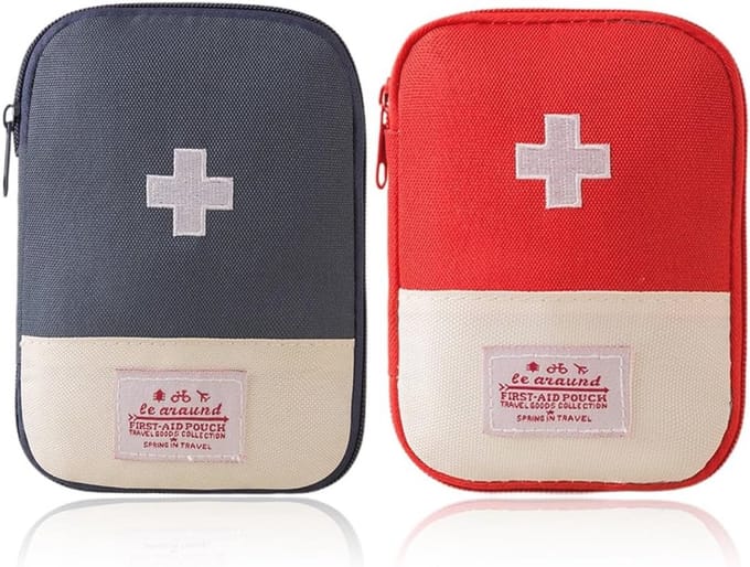 Draagbare EHBO-set - Mini Medicijntas voor Thuis, Kantoor en Reizen, 2 Stuks