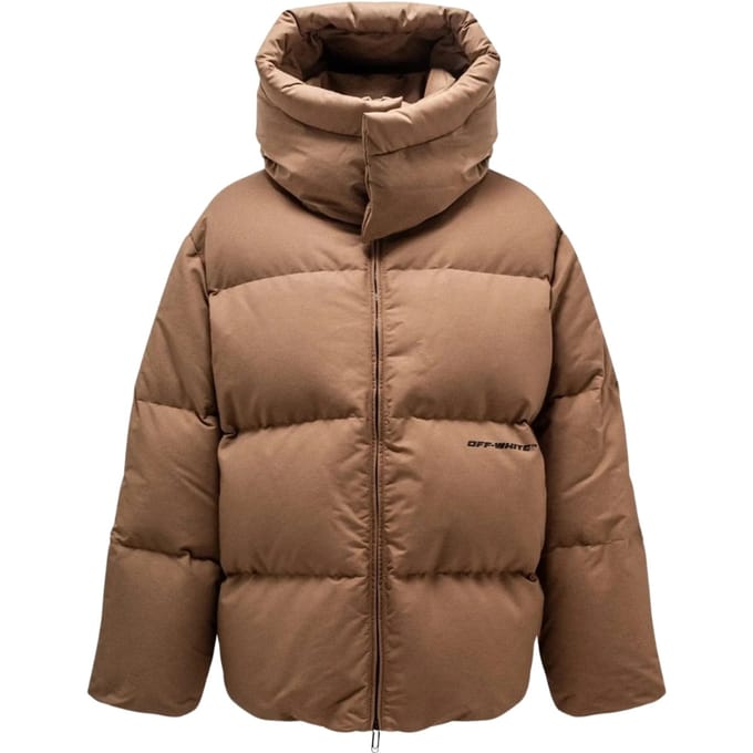 Gebroken wit OW Race canvas camelbeige puffer donsjack