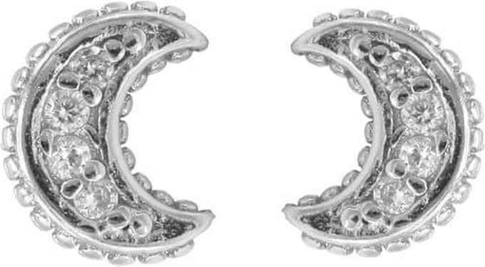 Karma Oorbellen Zirconia Moon Zilver