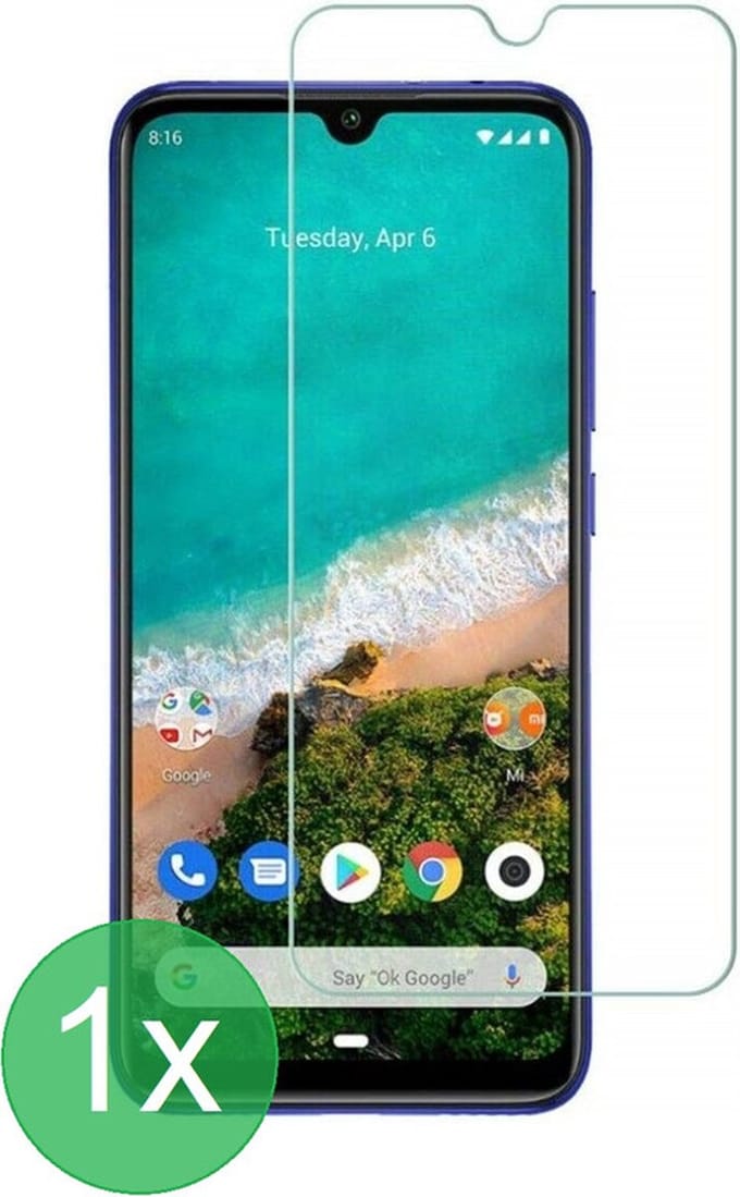 Geschikt Voor: Xiaomi Mi A3 Screenprotector 1x - screen protector - glas - bescherm - beschermglas - ZT Accessoires