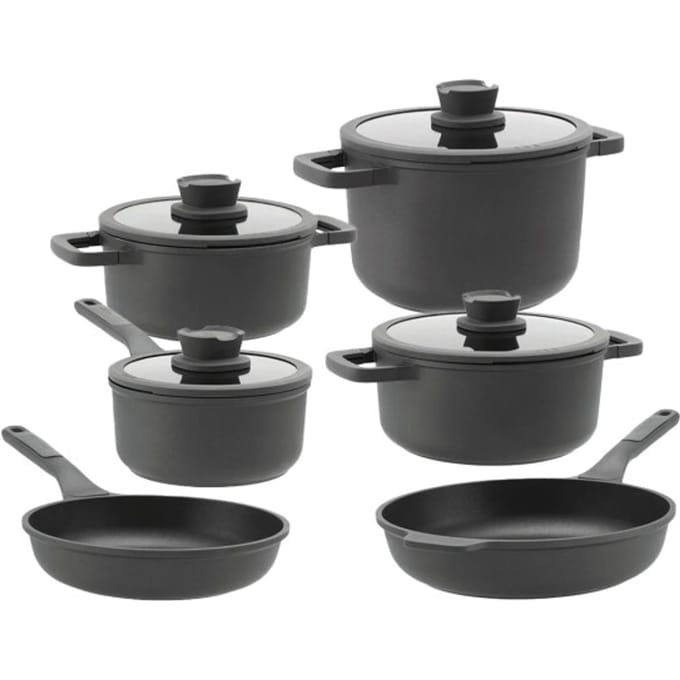 BergHOFF Pannenset leo stone 10 delig downdraft met gratis essentials serveertang 34cm