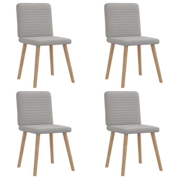 vidaXL Eetkamerstoelen 4 st stof wolk grijs
