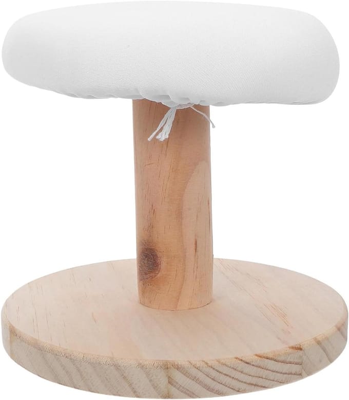 Mini strijkplank - Tafelmodel strijkplank - Kleding kreukvrij - Ergonomisch rond ontwerp - 18x17x16 cm - Wit