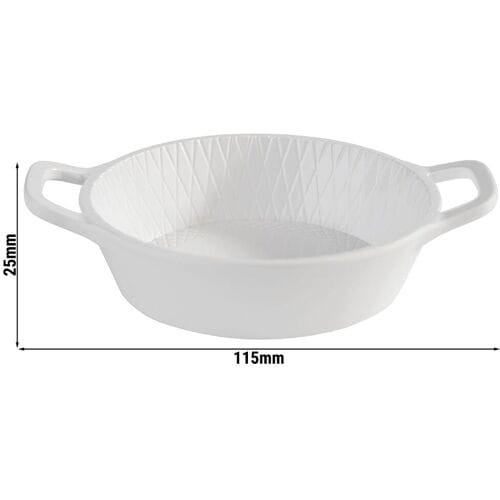 GGM Gastro (60 Stück) Schale - MINI - Melamin - 70ml - Ø 85mm - mit Tragegriffen - Weiß