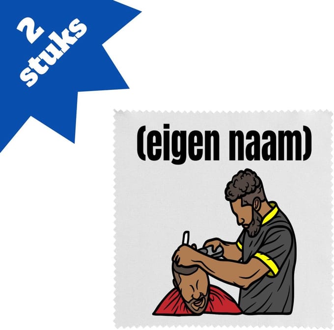 Akyol - kapper man met eigen naam brillendoekjes - Kapper - barbers - collega's - verjaardag - afscheidscadeau - geschenk - kado - 17,8 bij 17,8 cm - 2 stuks