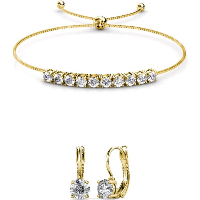 Ronde kristallen Mia-set en doos - Kristal