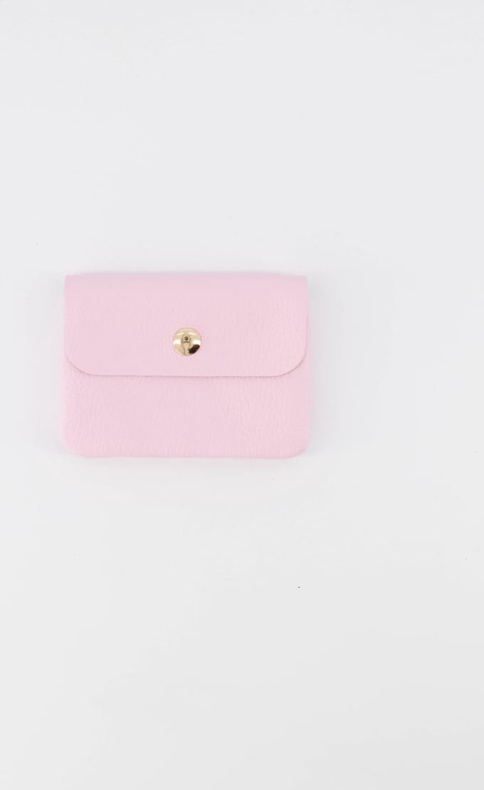 Portemonneetje-roze -klein -leer afsluitbaar met ritsje