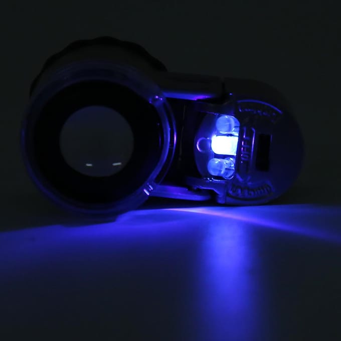 50X Microscoop Vergrootglas Mini Draagbaar met LED Valuta Detectie Licht voor Sieraden Taxatie