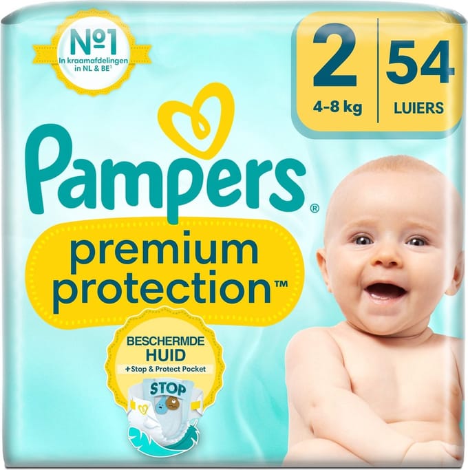 Pampers - Premium Protection - Maat 2 - Small Pack - 54 luiers - 4/8 KG