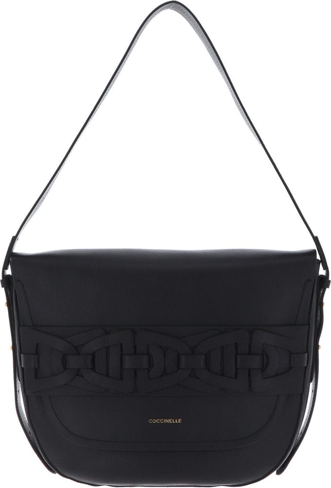 COCCINELLE Leren Schoudertas Avondtas Gitane Suede Crossbody Bag Noir Zwart