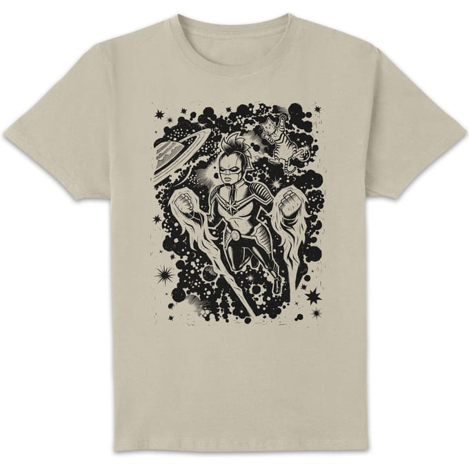 Marvel Captain Marvel Line Art Unisex T-Shirt - Cream - M