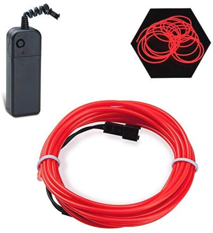 Flexibele Neon Verlichtingsdraad voor Feestverlichting - EL Kabel met 3 Modussen - 5m (Rood)