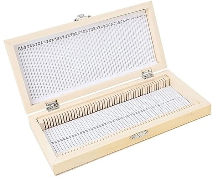 Cosensi - Houten Microscoop Schuifdoos voor 50 Glaasjes
