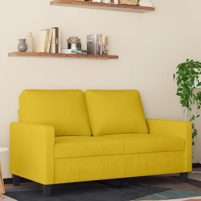 vidaXL - Tweezitsbank - 120 - cm - fluweel - geel